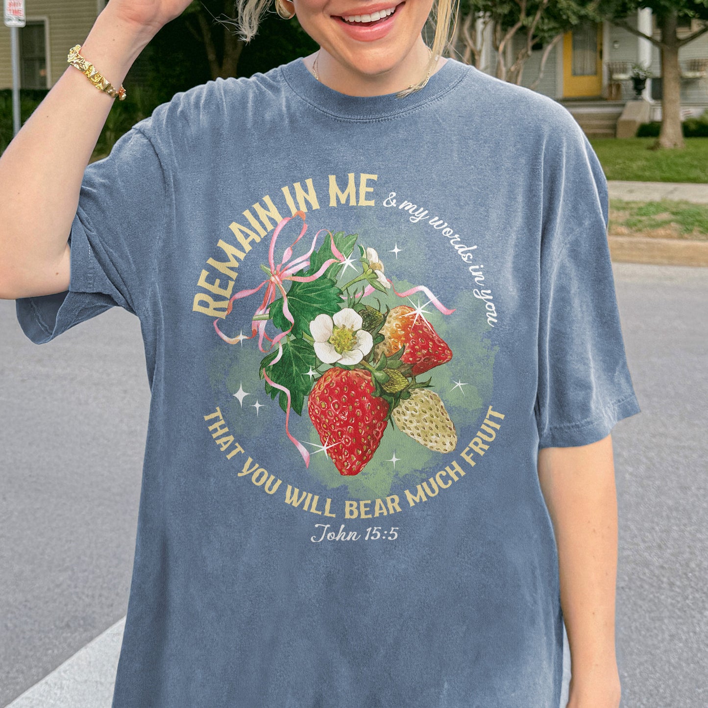 Remain in Me Christian Shirt: Bible Verse Tee, Fruit of the Spirit Faith Shirt, Jesus Shirt, God Tee