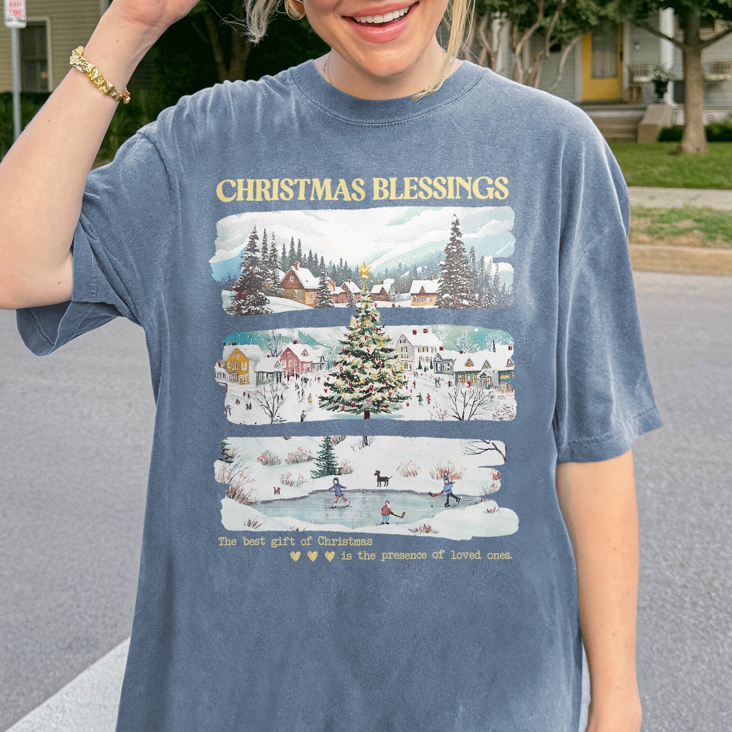 Merry Christmas Shirt: Christmas Blessings Shirt, Cute Santa Tee, Xmas Shirt
