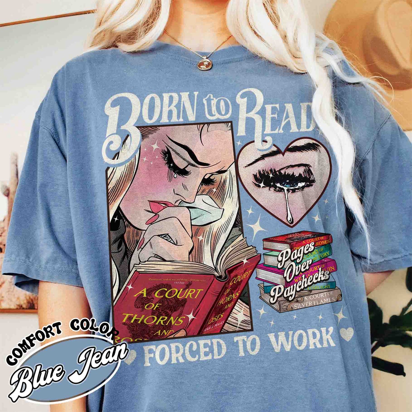 Born To Read Bookish Comfort Colors Shirt, Funny Reader Book Addict, Bookish Gift For Her, Dark Romance, Smut Shirt Gift Booktok, Sjm Book Shirt