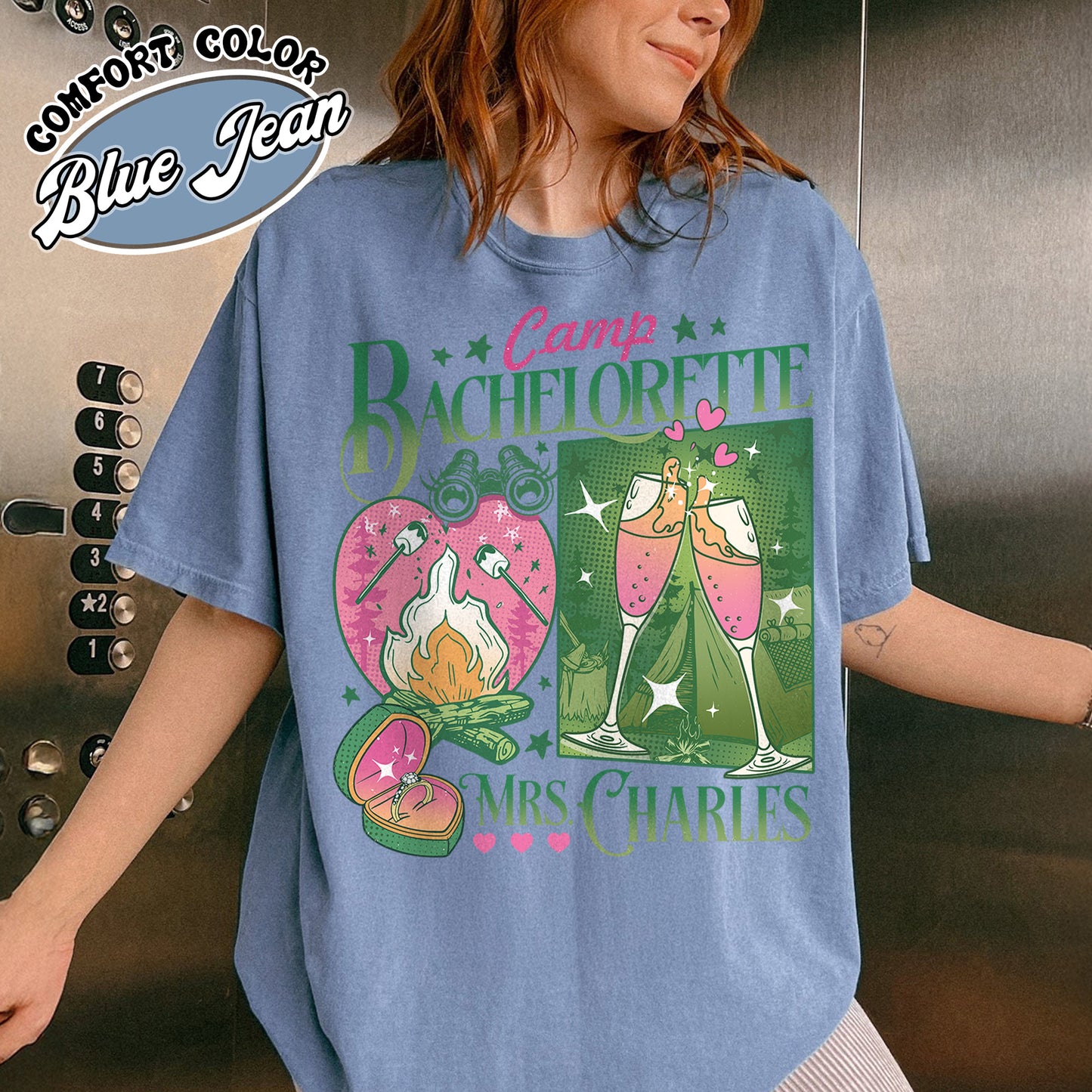 Bachelorette Comfort Color Shirt, Custom Camp Bachelorette Party Shirt, Hiking Bridal Party Shirt