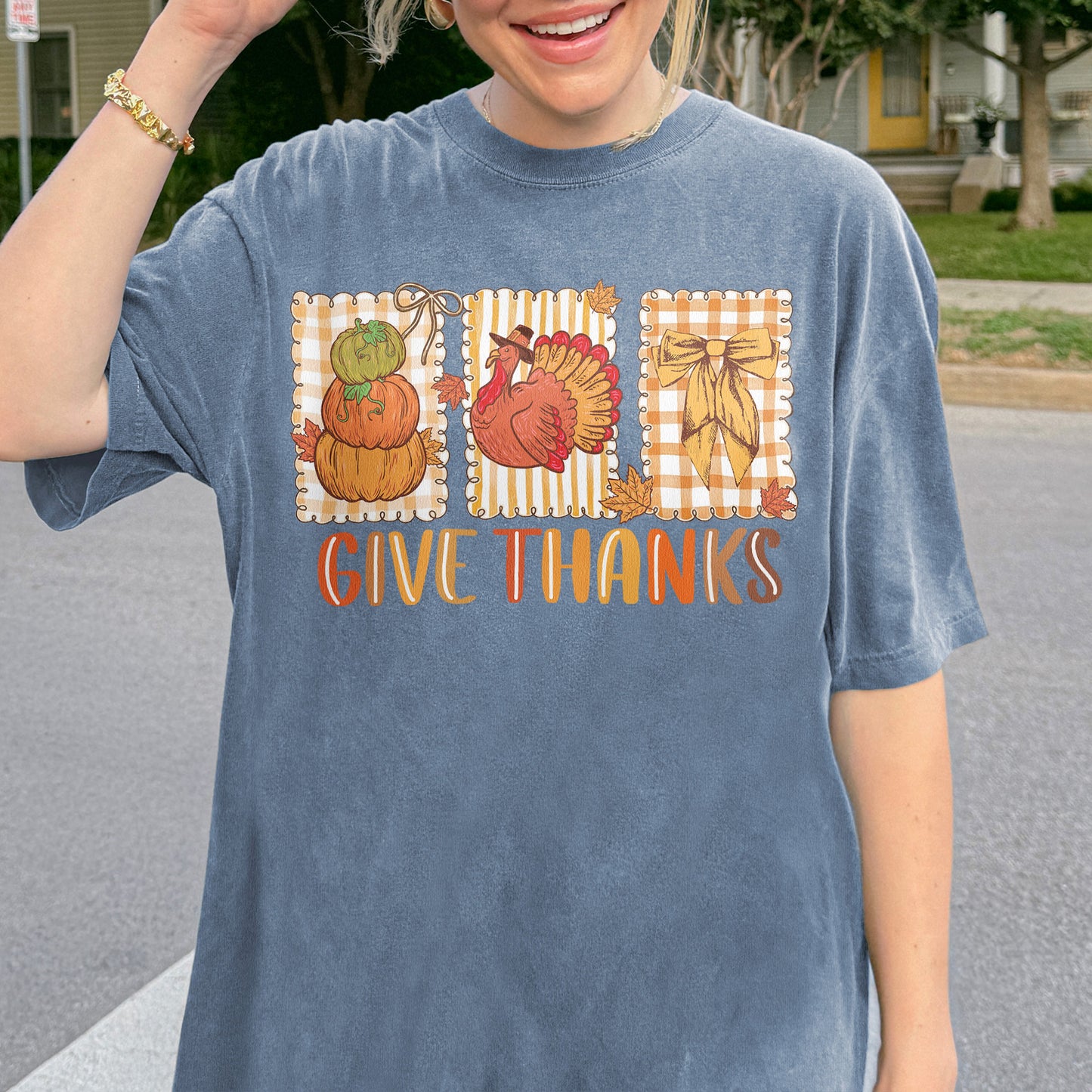 Thanksgiving Holiday, Give Thanks Coquette, Fall Pumpkin Turkey, Grateful Thankful Blessed, Autumn Gift Tshirt