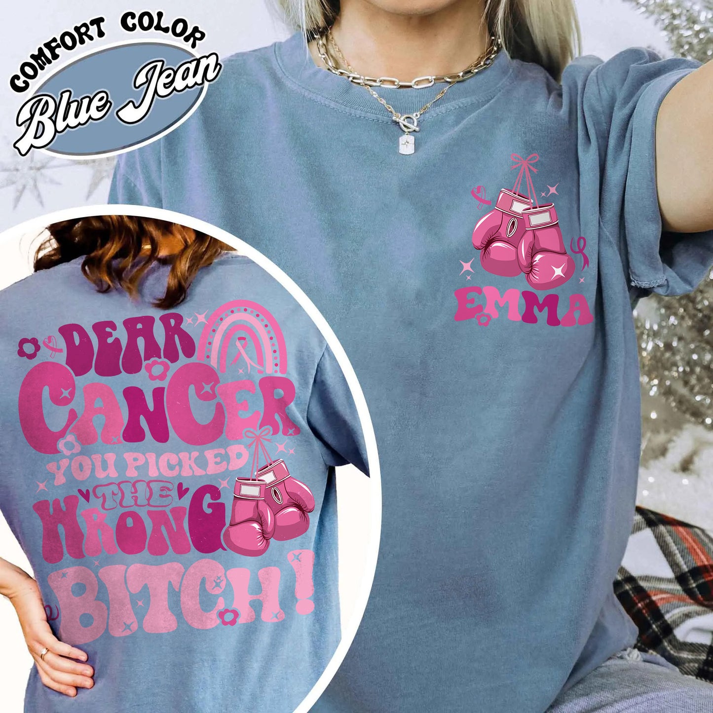 Cancer Awareness Shirt, Dear Cancer, You Picked the Wrong Bitch Shirt, Funny Cancer Shirt, Breast Cancer Support, Cancer Shirt, Cancer Gift