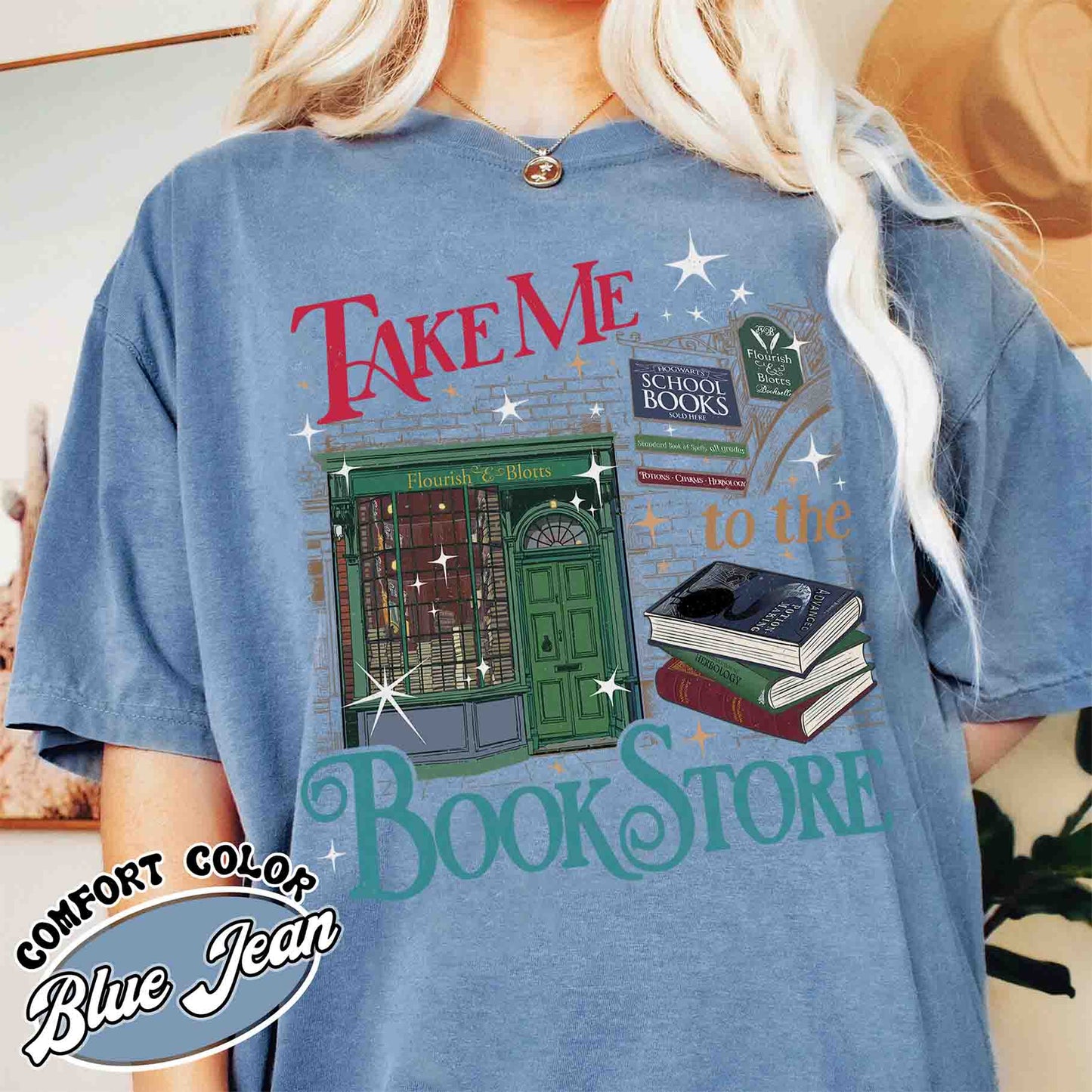 Take Me to the Book Store Shirt, Wizard Book Shop Comfort Colors Shirt, Bookseller Wizarding HP World, Book Store, Bookish Shirt, Librarian Lover