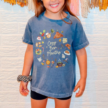 Cozy Ber Months Shirt, Fall Winter Seasonal Tee, Autumn Halloween Thanksgiving Christmas Top Youth Tshirt