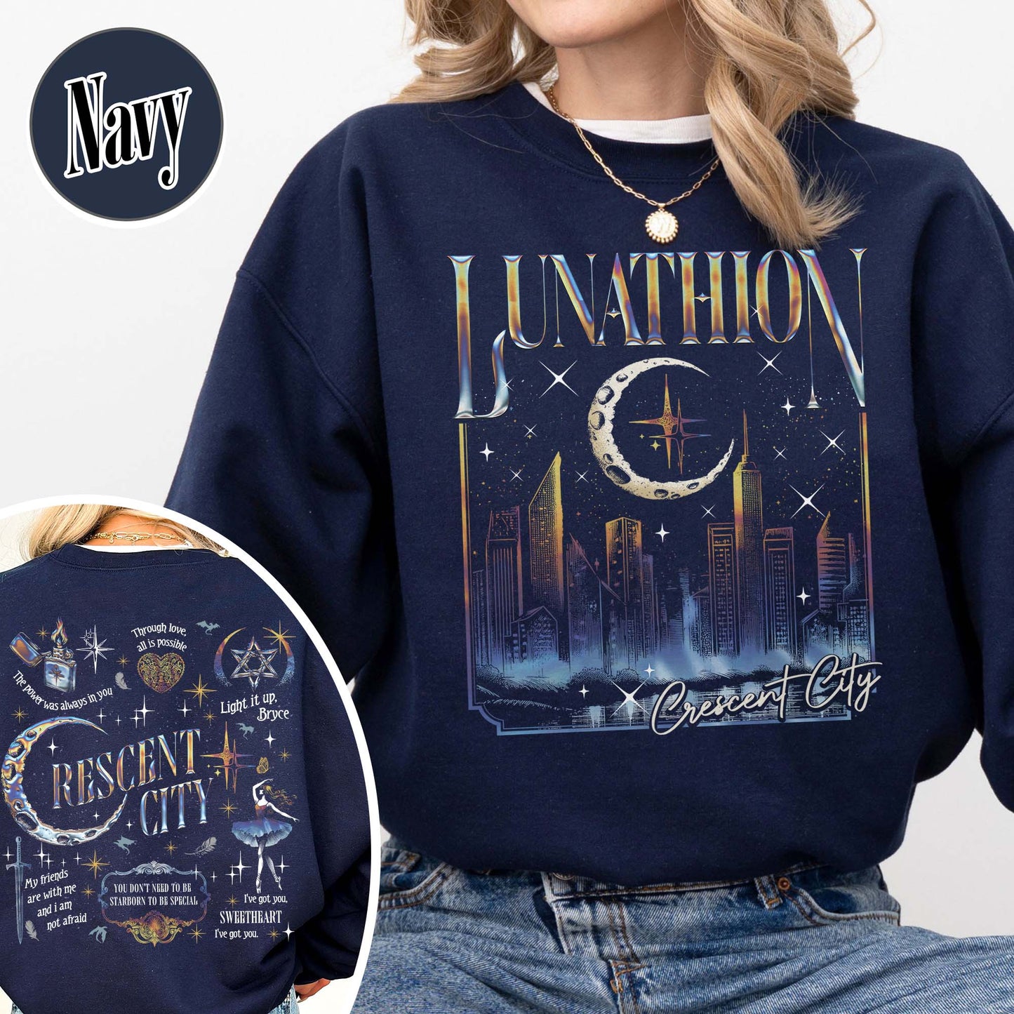 Bookish Sweatshirt, Lunathion Crescent City Sweatshirt, Bryce Quinlan Crescent City Sjm Merch
