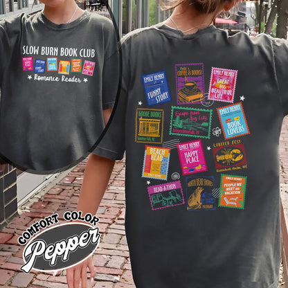 Book Lovers Comfort Colors Shirt,Emily Henry Books Stamp Shirt, Sunshine Falls Shirt, Happy Place Inspired Shirt