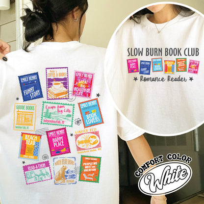 Book Lovers Comfort Colors Shirt,Emily Henry Books Stamp Shirt, Sunshine Falls Shirt, Happy Place Inspired Shirt