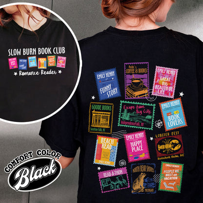 Book Lovers Comfort Colors Shirt,Emily Henry Books Stamp Shirt, Sunshine Falls Shirt, Happy Place Inspired Shirt