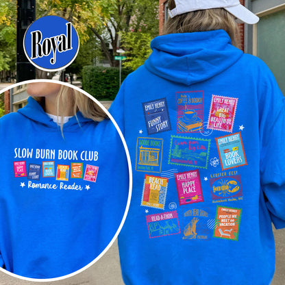 Book Lovers Hoodie,Emily Henry Books Stamp Hoodie, Sunshine Falls Hoodie, Happy Place Inspired Hoodie