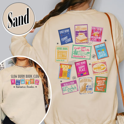 Book Lovers Sweatshirt,Emily Henry Books Stamp Sweatshirt, Sunshine Falls Sweatshirt, Happy Place Inspired Sweatshirt