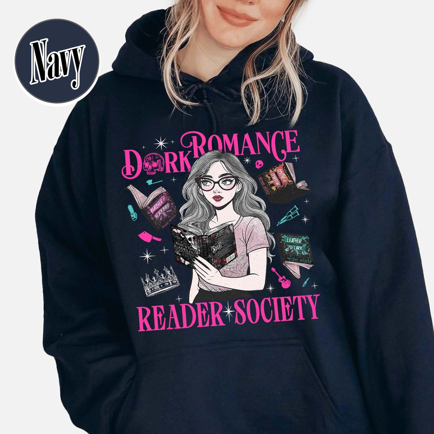 Bookish Hoodie, Dark Romance Readers Society Hoodie for Romance Reader, Booktok Hoodie