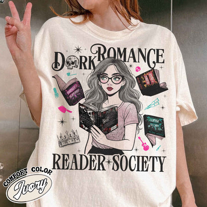Bookish Comfort Color Shirt, Dark Romance Readers Society Shirt for Romance Reader, Booktok Shirt