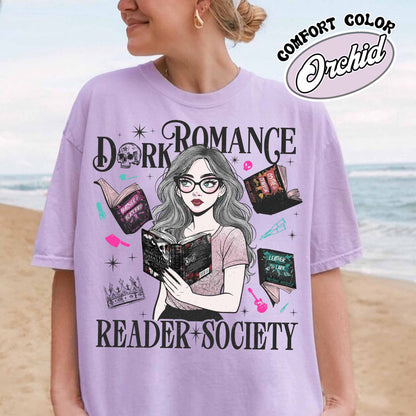 Bookish Comfort Color Shirt, Dark Romance Readers Society Shirt for Romance Reader, Booktok Shirt