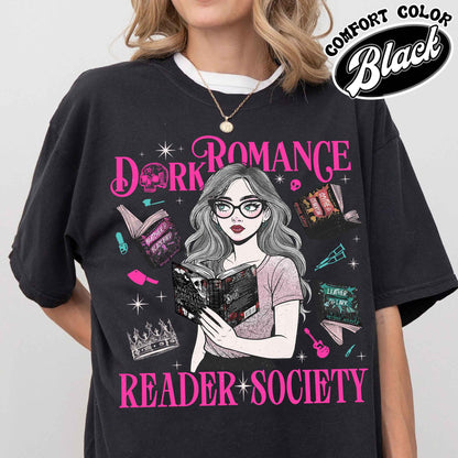 Bookish Comfort Color Shirt, Dark Romance Readers Society Shirt for Romance Reader, Booktok Shirt