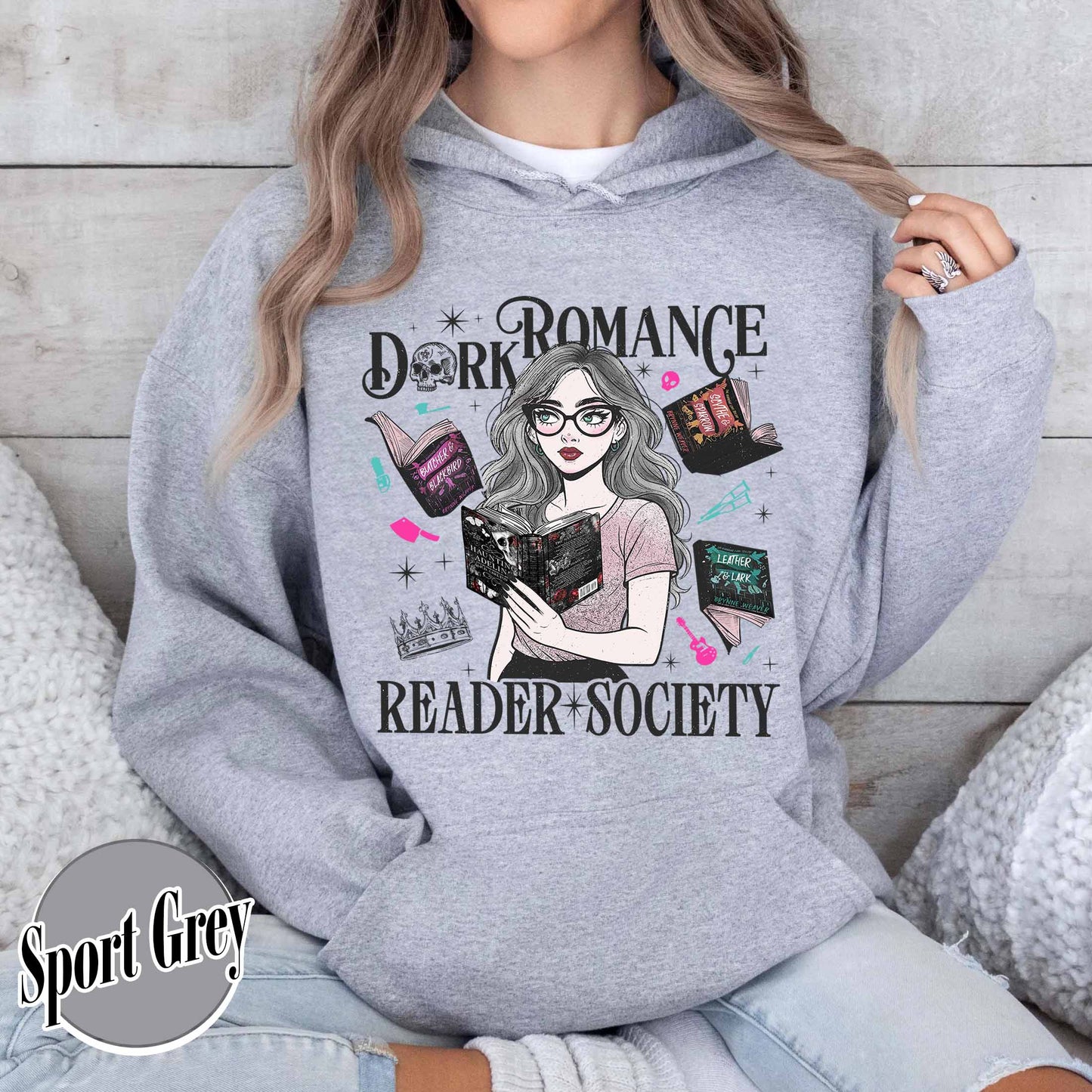 Bookish Hoodie, Dark Romance Readers Society Hoodie for Romance Reader, Booktok Hoodie