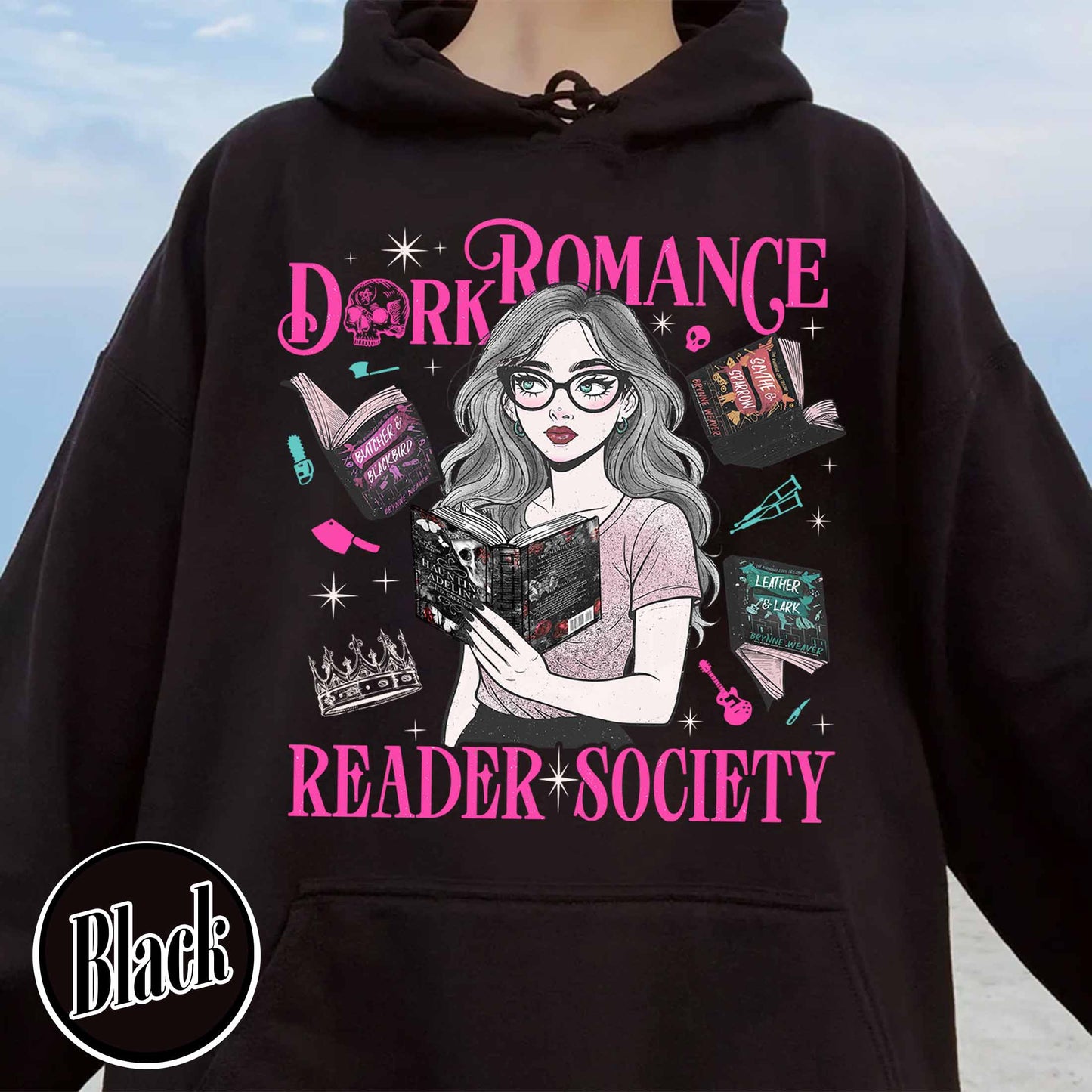Bookish Hoodie, Dark Romance Readers Society Hoodie for Romance Reader, Booktok Hoodie