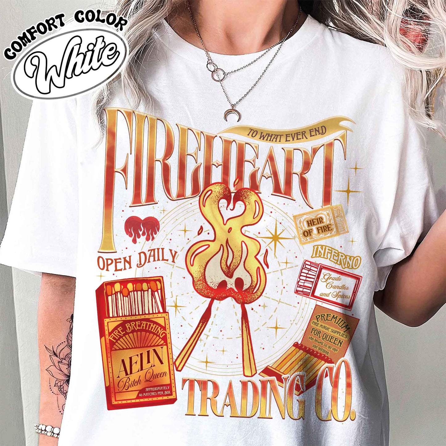 Bookish Comfort Color Shirt, Fireheart Aelin Galathynius Trading Co Shirt, to Whatever End T-Shirt