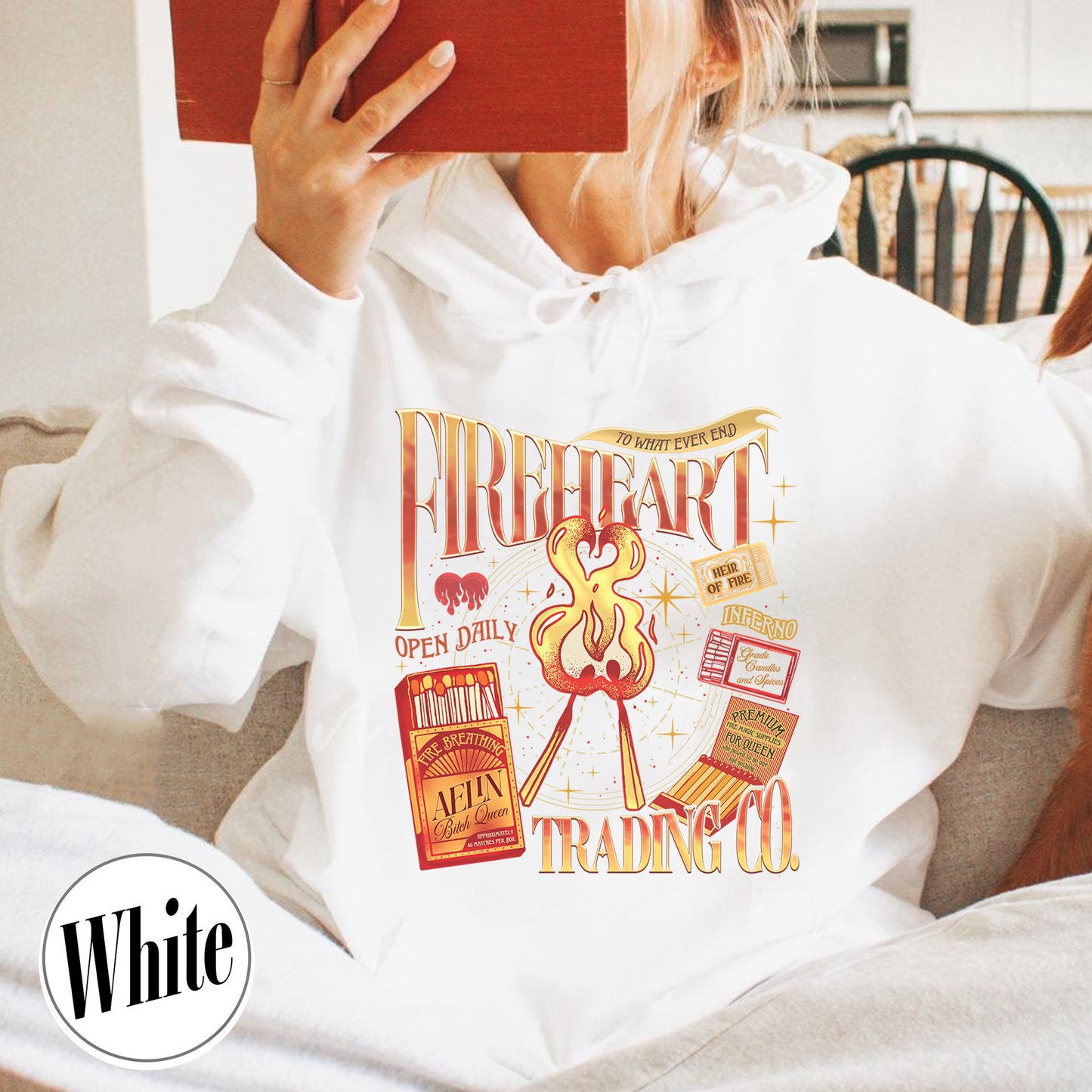 Bookish Hoodie, Fireheart Aelin Galathynius Trading Co Hoodie, to Whatever End Hoodie