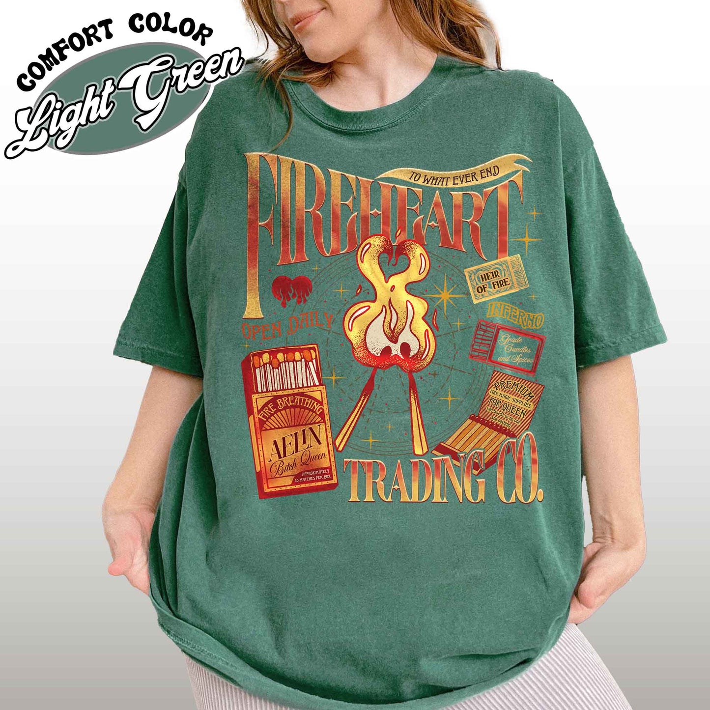 Bookish Comfort Color Shirt, Fireheart Aelin Galathynius Trading Co Shirt, to Whatever End T-Shirt