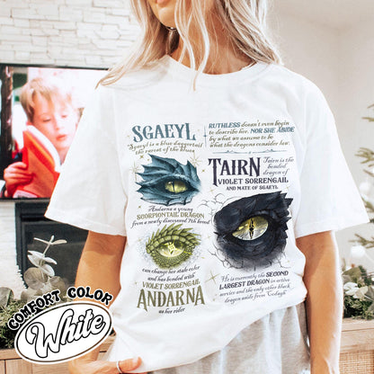 Bookish Comfort Color Shirt, Fourth Wing Dragon’s Eyes Shirt, Gift for Readers, Dragon Rider Shirt