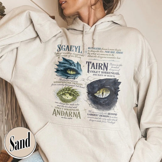 Bookish Hoodie, Fourth Wing Dragon’s Eyes Hoodie, Gift for Readers, Dragon Rider Hoodie