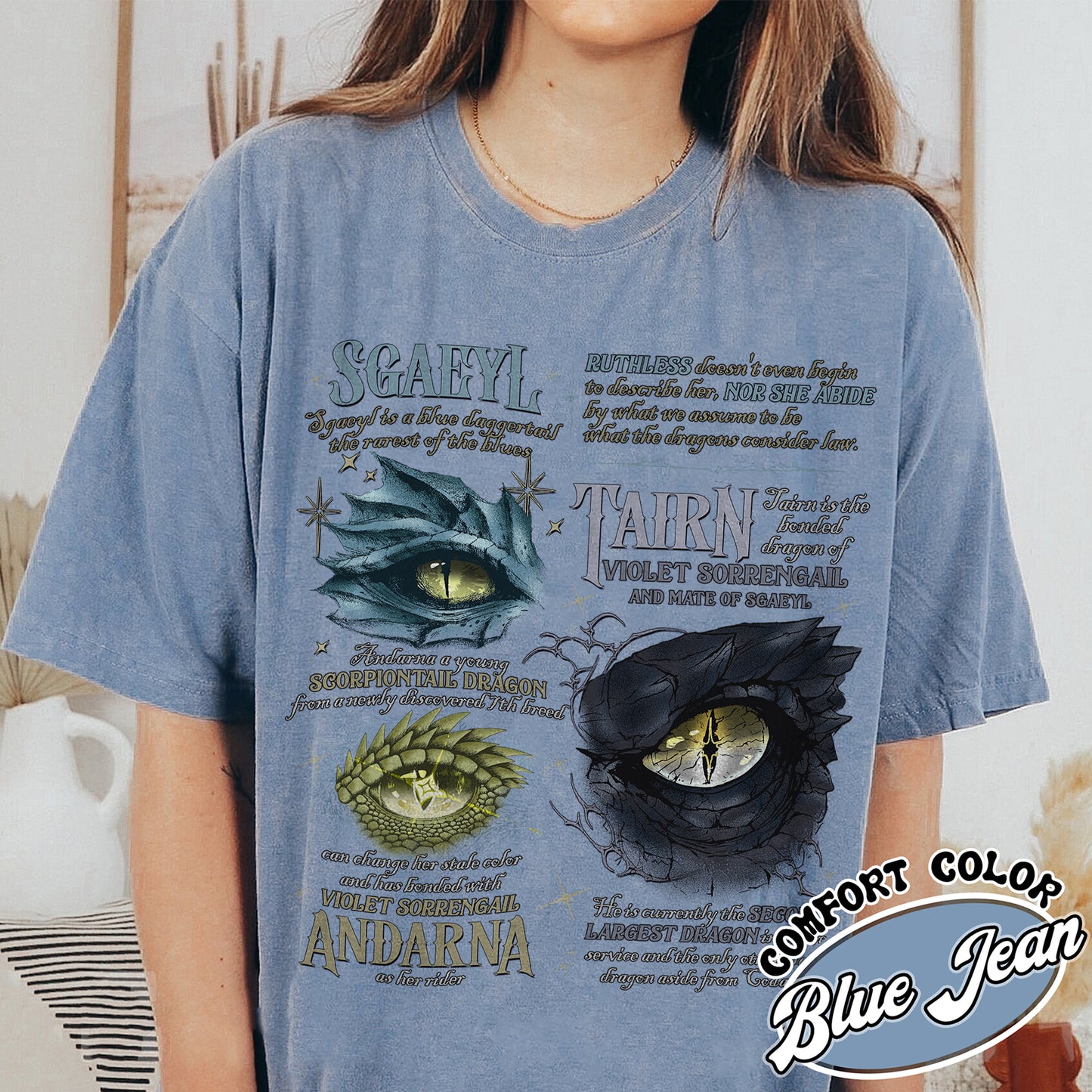 Bookish Comfort Color Shirt, Fourth Wing Dragon’s Eyes Shirt, Gift for Readers, Dragon Rider Shirt