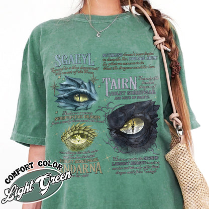 Bookish Comfort Color Shirt, Fourth Wing Dragon’s Eyes Shirt, Gift for Readers, Dragon Rider Shirt