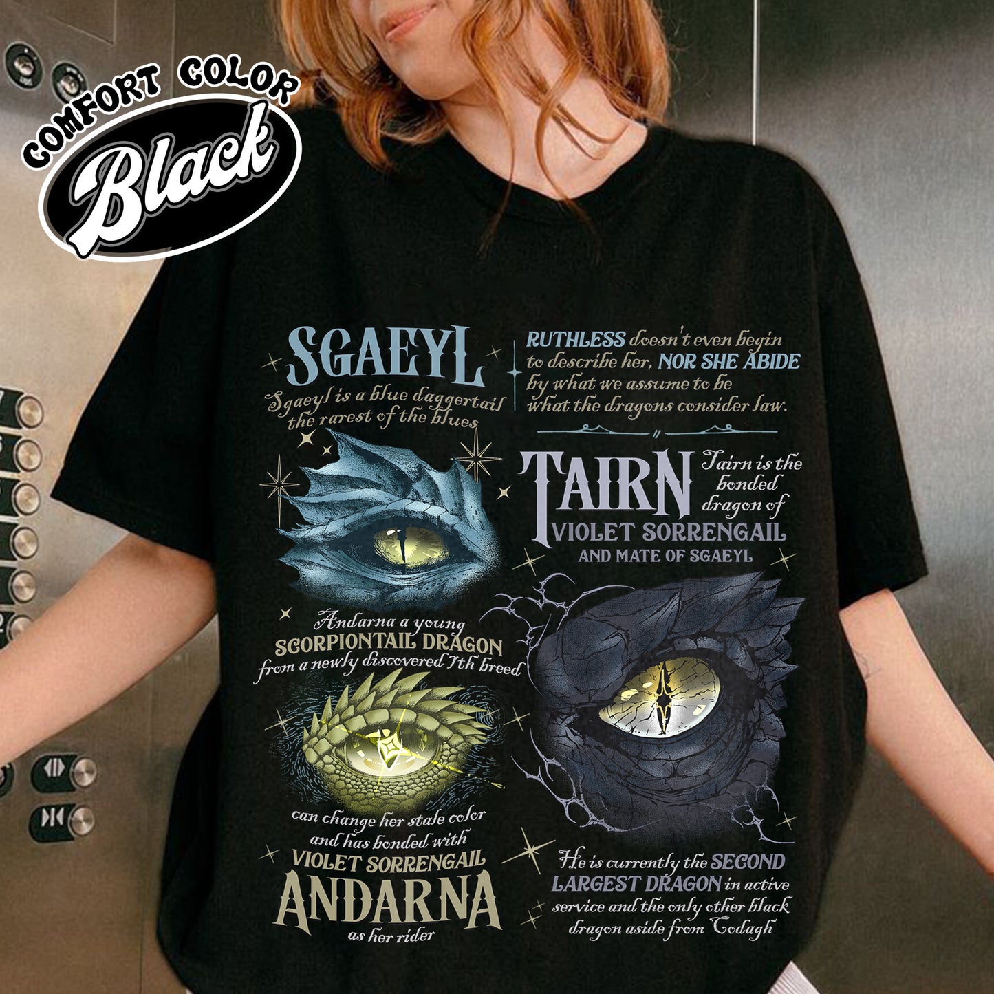 Bookish Comfort Color Shirt, Fourth Wing Dragon’s Eyes Shirt, Gift for Readers, Dragon Rider Shirt