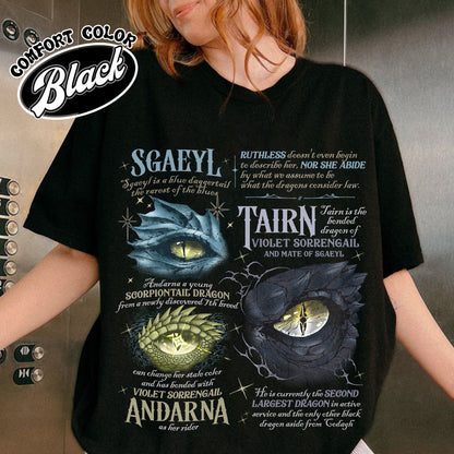 Bookish Comfort Color Shirt, Fourth Wing Dragon’s Eyes Shirt, Gift for Readers, Dragon Rider Shirt