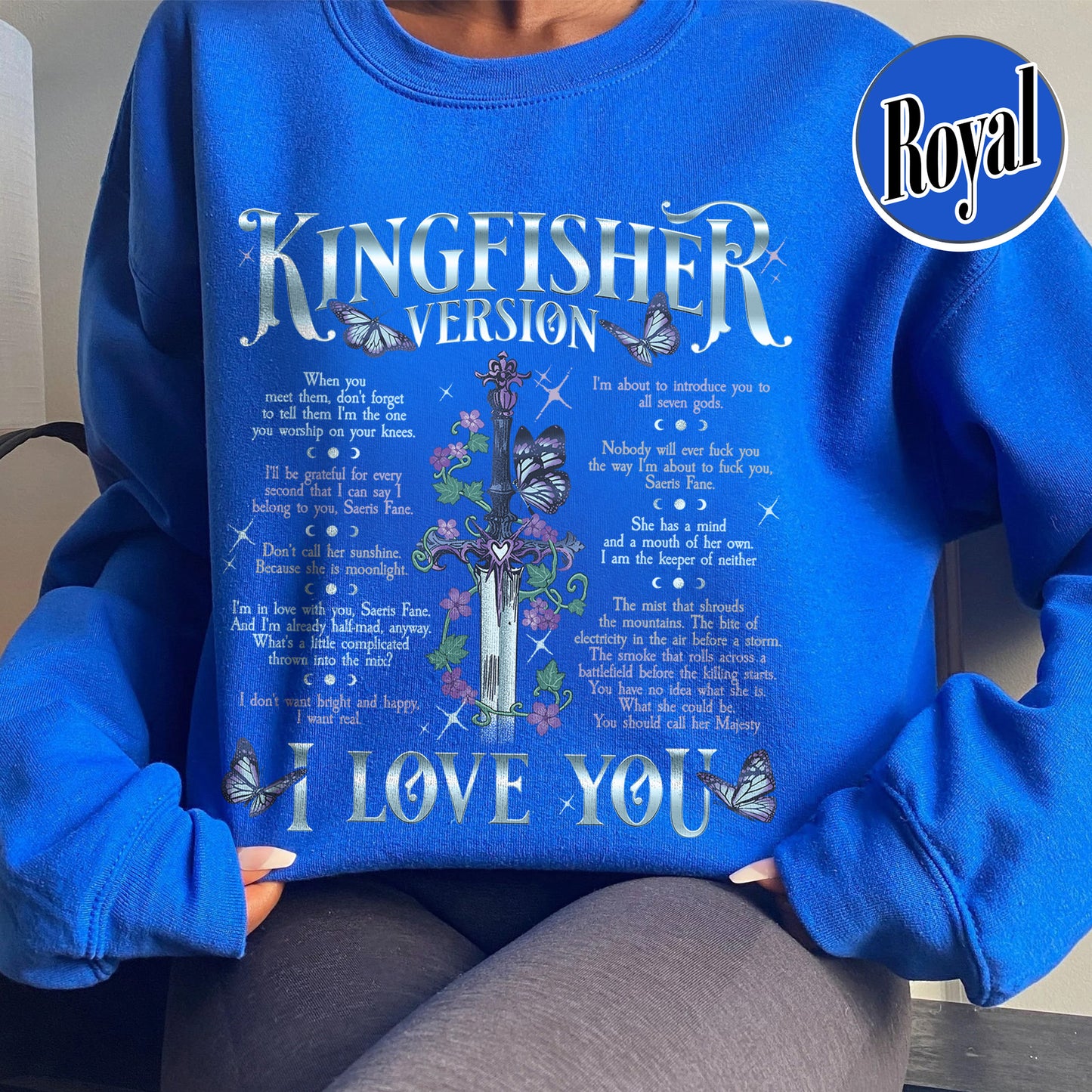 Bookish Sweatshirt, I Love You Kingfisher Version Sweatshirt, Quicksilver Saeris Fane Sweatshirt