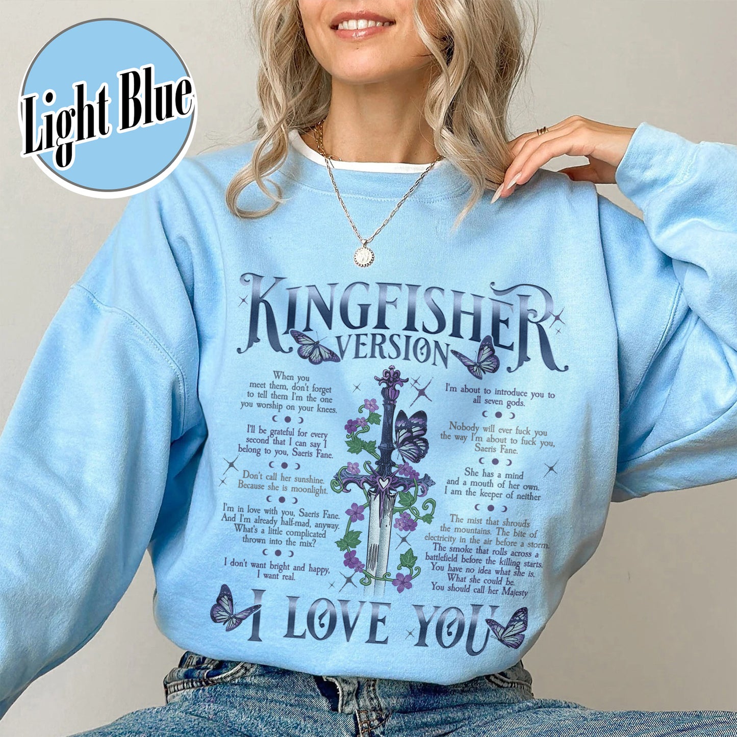 Bookish Sweatshirt, I Love You Kingfisher Version Sweatshirt, Quicksilver Saeris Fane Sweatshirt