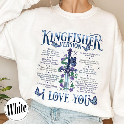 Bookish Sweatshirt, I Love You Kingfisher Version Sweatshirt, Quicksilver Saeris Fane Sweatshirt