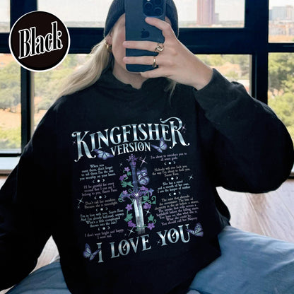 Bookish Hoodie, I Love You Kingfisher Version Hoodie, Quicksilver Saeris Fane Hoodie