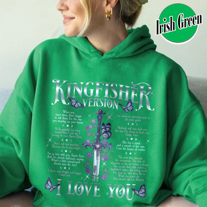 Bookish Hoodie, I Love You Kingfisher Version Hoodie, Quicksilver Saeris Fane Hoodie