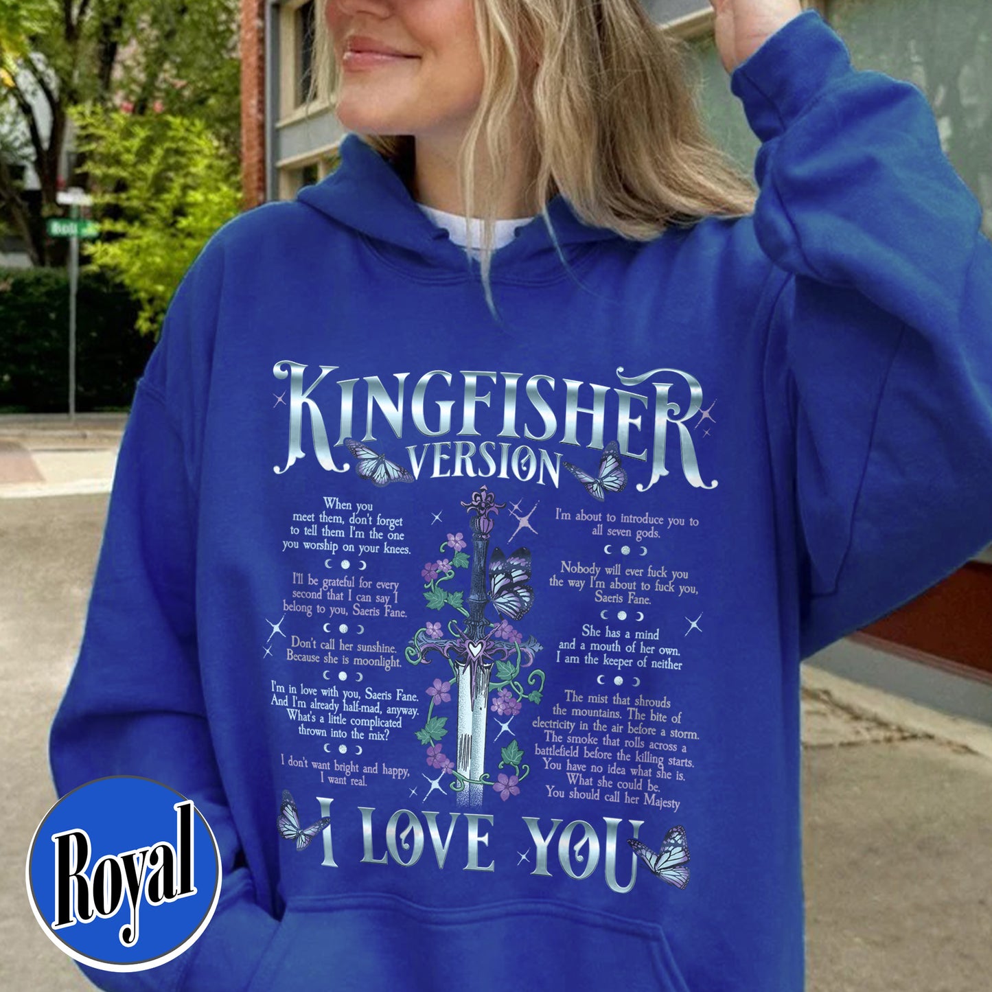 Bookish Hoodie, I Love You Kingfisher Version Hoodie, Quicksilver Saeris Fane Hoodie