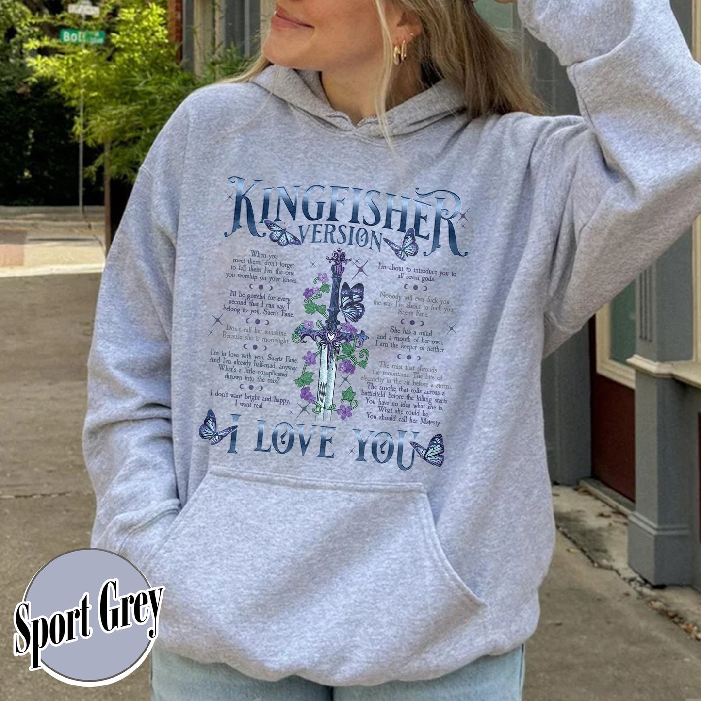 Bookish Hoodie, I Love You Kingfisher Version Hoodie, Quicksilver Saeris Fane Hoodie