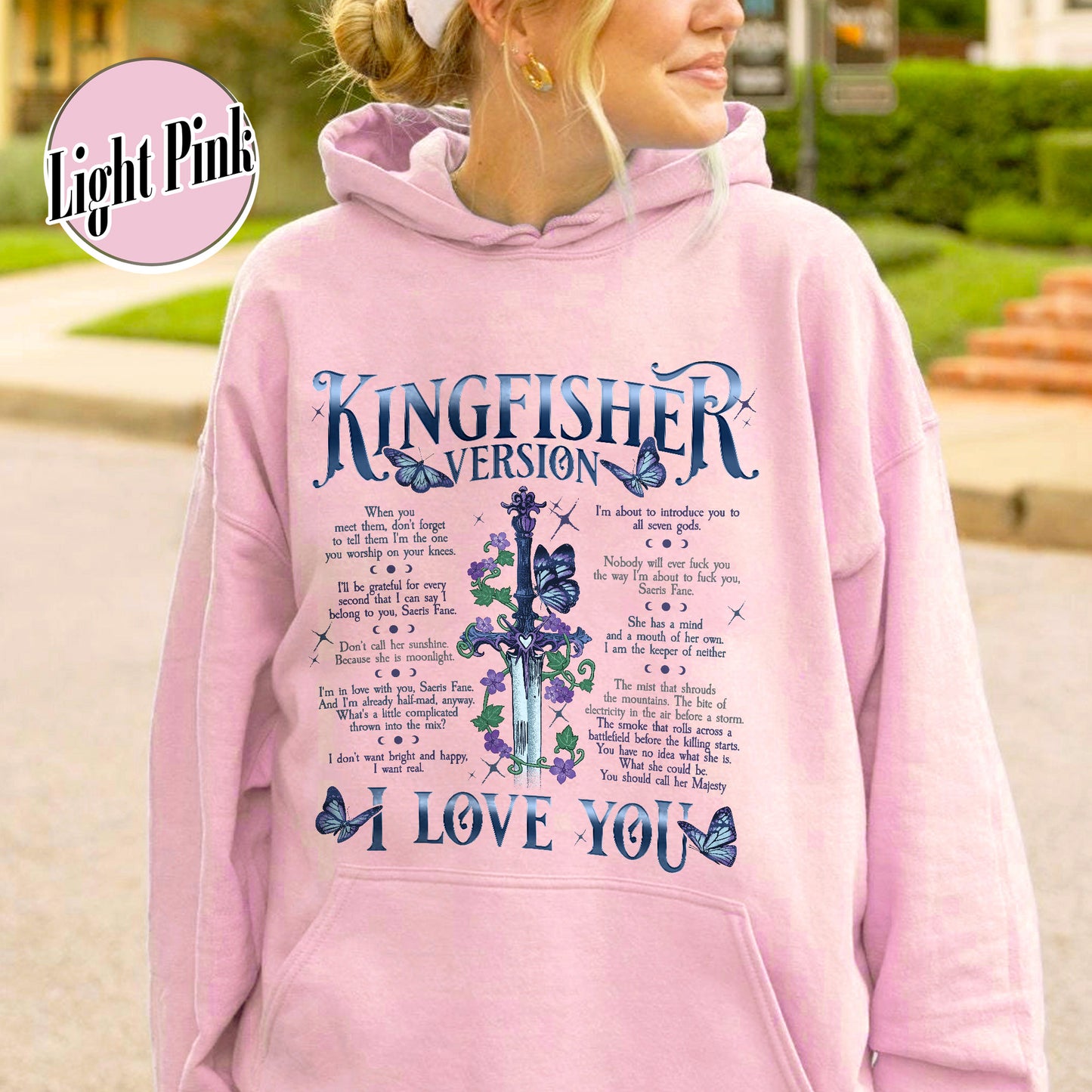 Bookish Hoodie, I Love You Kingfisher Version Hoodie, Quicksilver Saeris Fane Hoodie