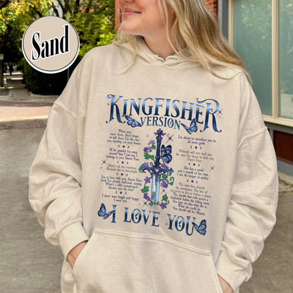 Bookish Hoodie, I Love You Kingfisher Version Hoodie, Quicksilver Saeris Fane Hoodie