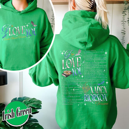 Bookish Hoodie, I Love You Xaden Riorson Version Hoodie, Fourth Wing Book Hoodie