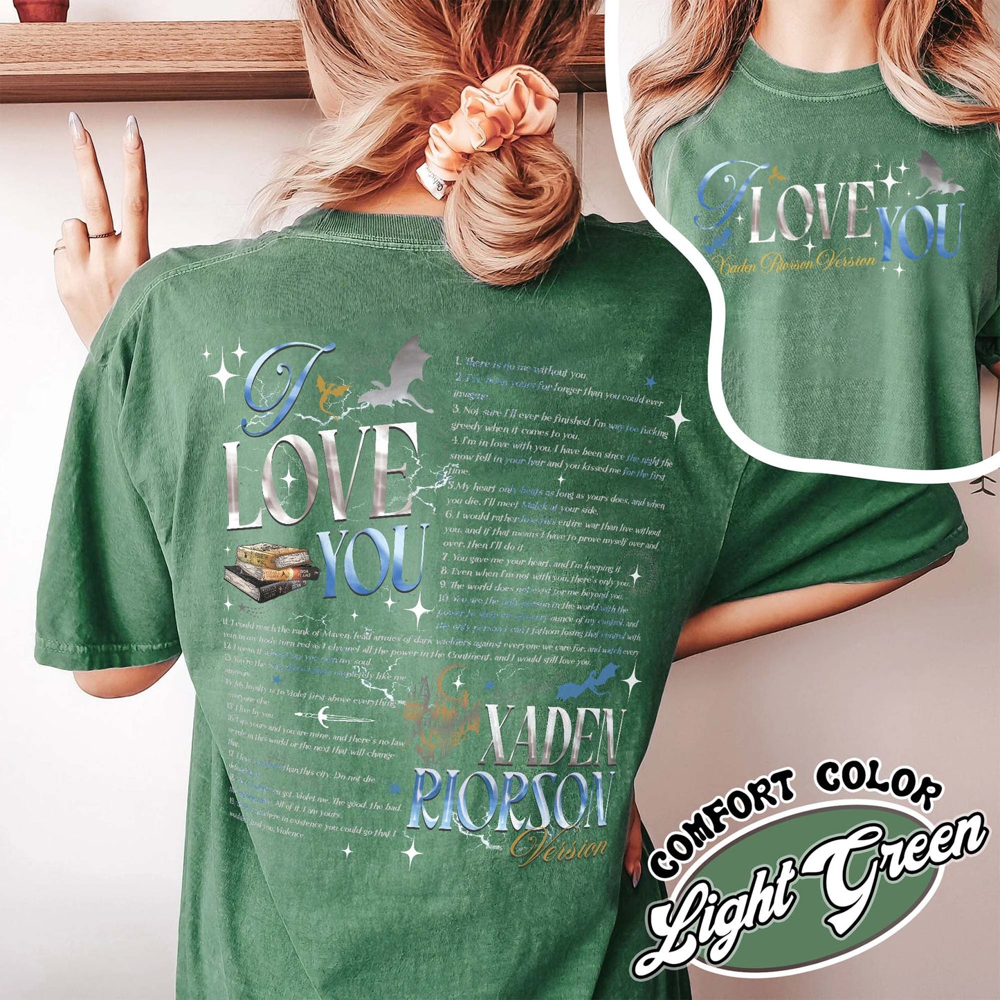 Bookish Comfort Color Shirt, I Love You Xaden Riorson Version Shirt, Fourth Wing Book Shirt