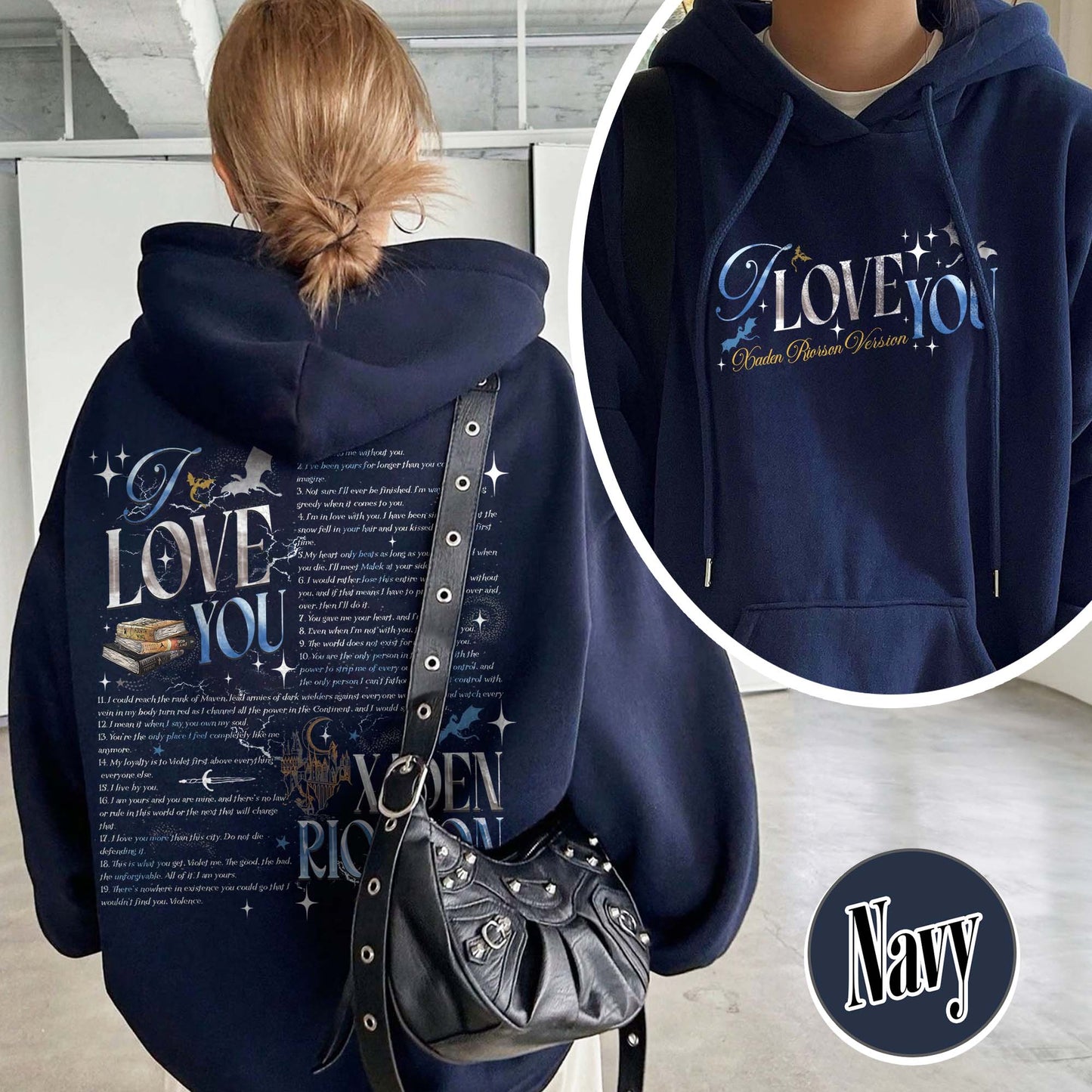 Bookish Hoodie, I Love You Xaden Riorson Version Hoodie, Fourth Wing Book Hoodie