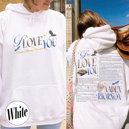 Bookish Hoodie, I Love You Xaden Riorson Version Hoodie, Fourth Wing Book Hoodie