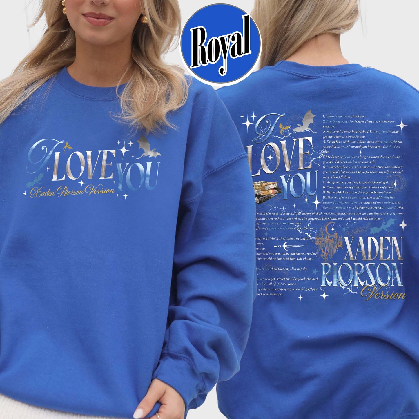 Bookish Sweatshirt, I Love You Xaden Riorson Version Sweatshirt, Fourth Wing Book Sweatshirt