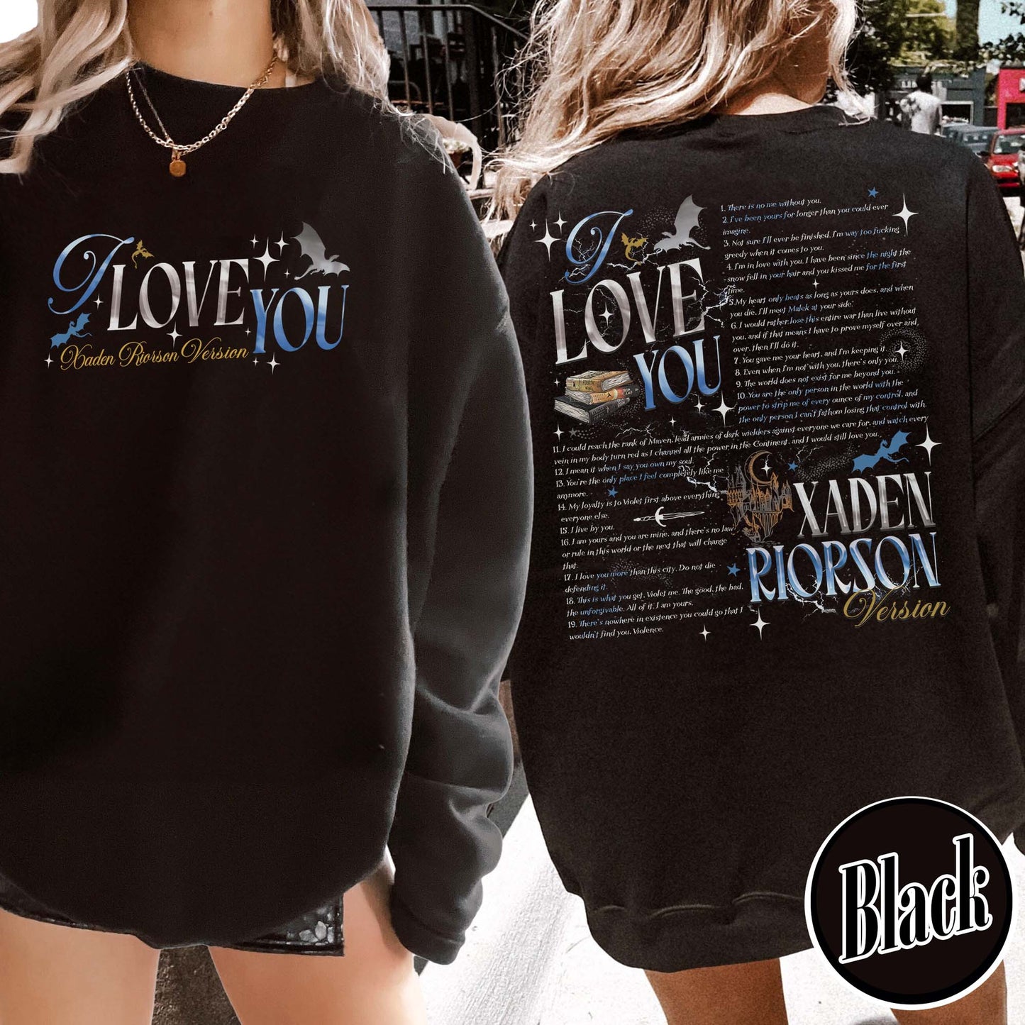 Bookish Sweatshirt, I Love You Xaden Riorson Version Sweatshirt, Fourth Wing Book Sweatshirt