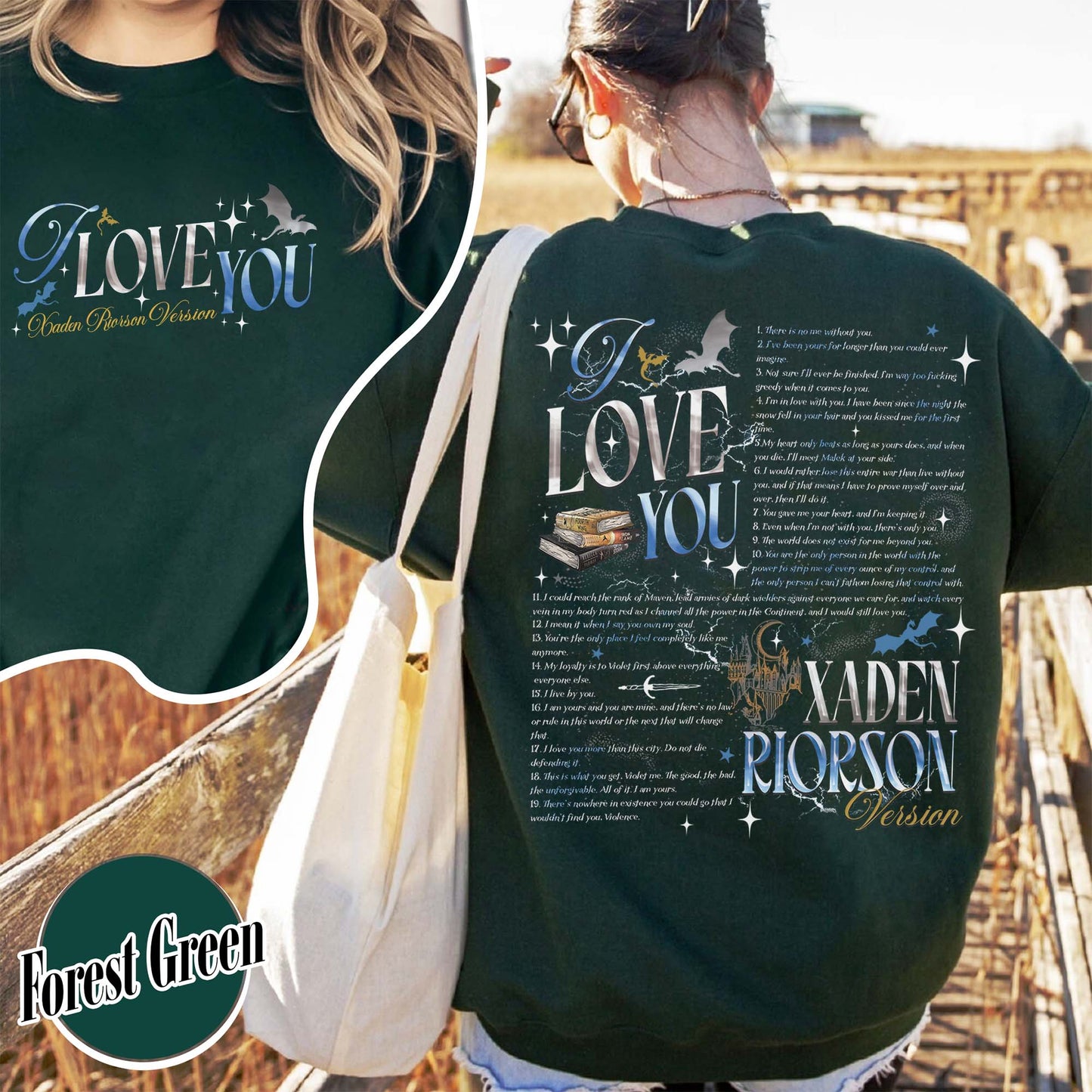 Bookish Sweatshirt, I Love You Xaden Riorson Version Sweatshirt, Fourth Wing Book Sweatshirt
