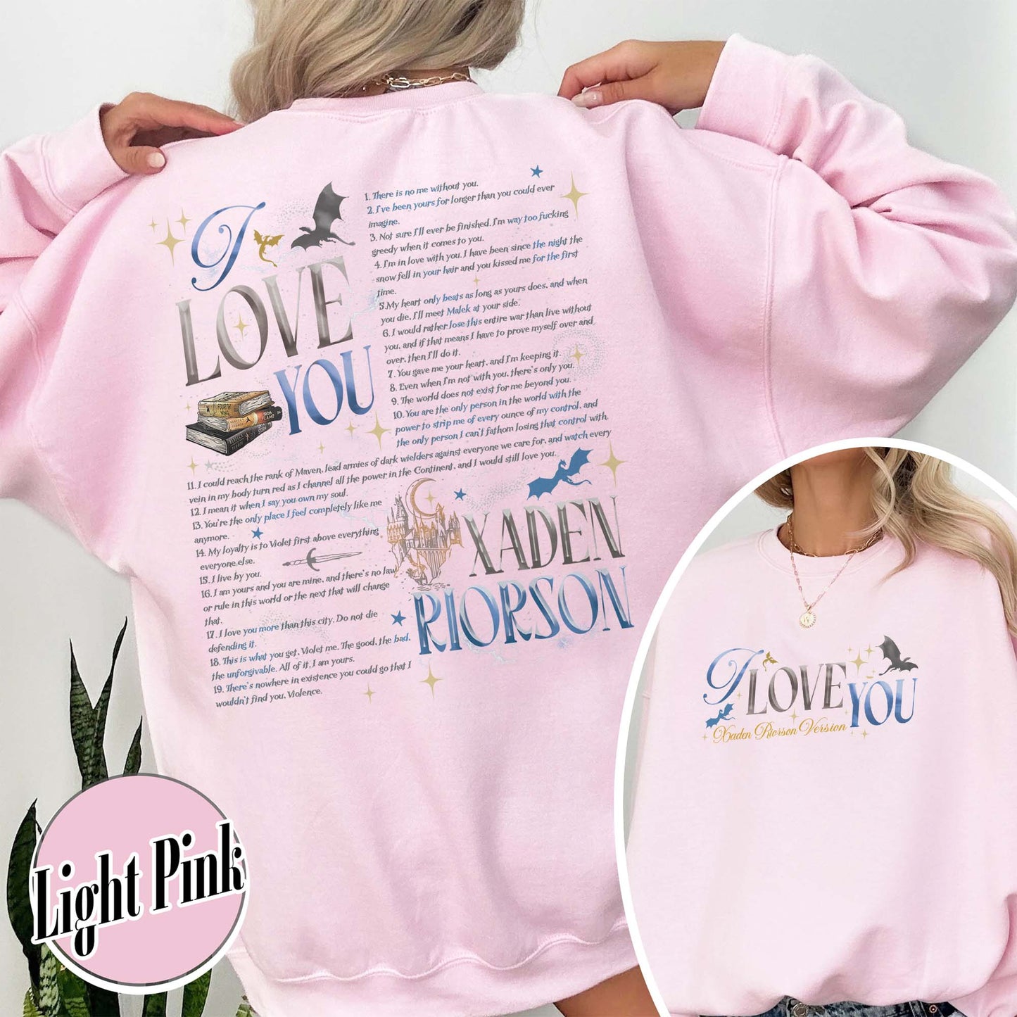Bookish Sweatshirt, I Love You Xaden Riorson Version Sweatshirt, Fourth Wing Book Sweatshirt