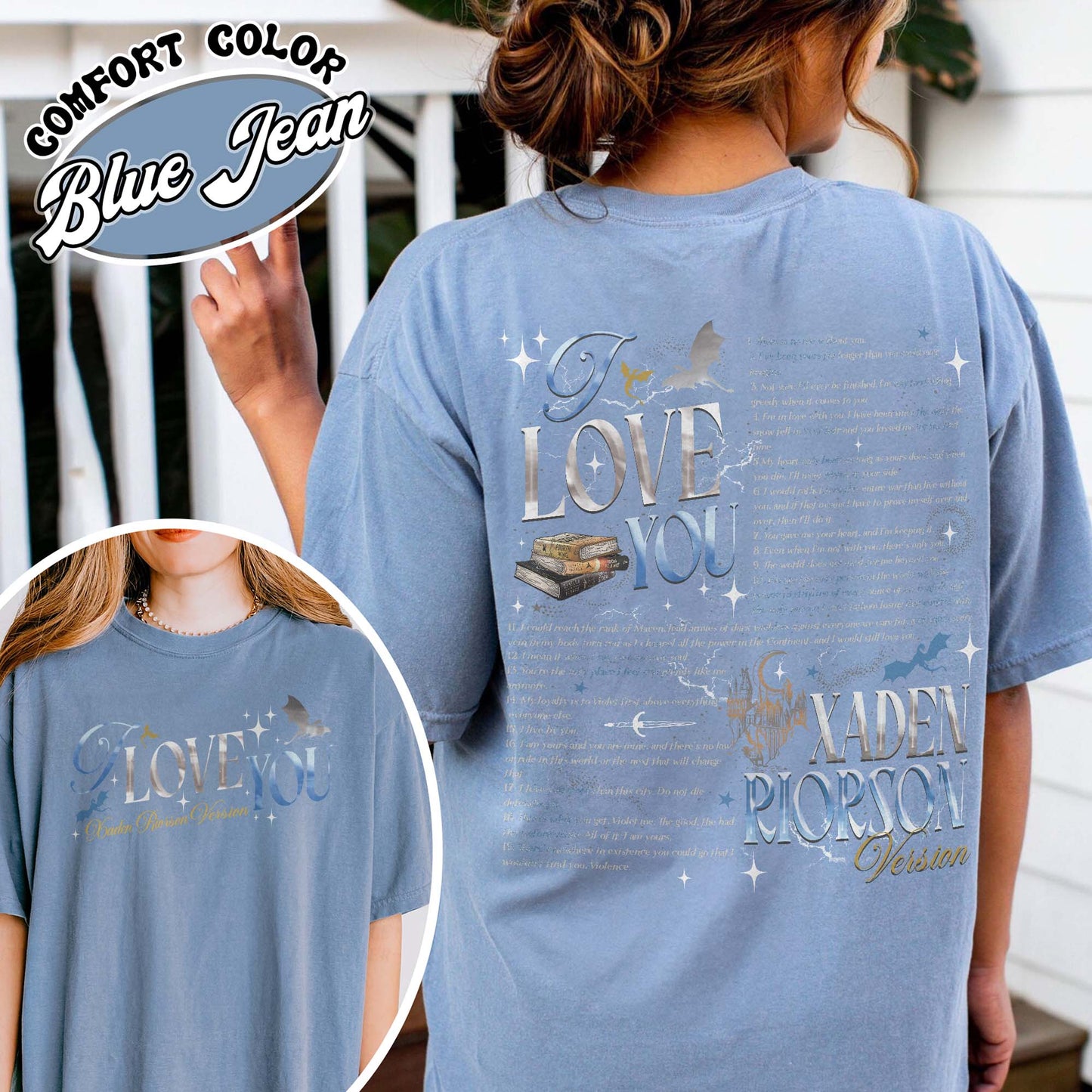 Bookish Comfort Color Shirt, I Love You Xaden Riorson Version Shirt, Fourth Wing Book Shirt