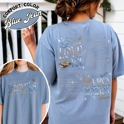 Bookish Comfort Color Shirt, I Love You Xaden Riorson Version Shirt, Fourth Wing Book Shirt