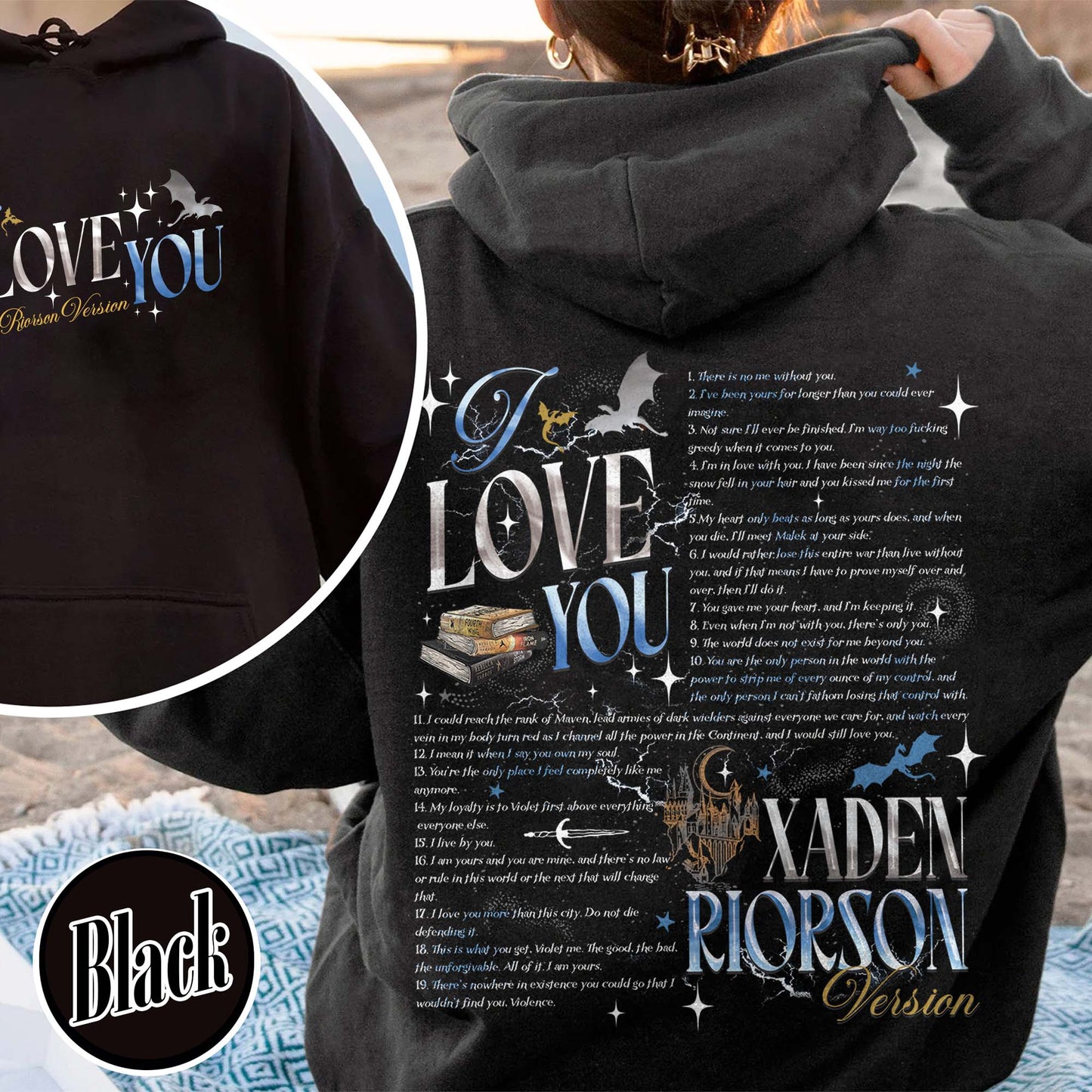 Bookish Hoodie, I Love You Xaden Riorson Version Hoodie, Fourth Wing Book Hoodie