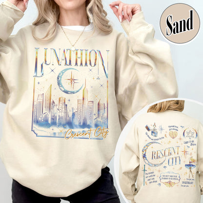 Bookish Sweatshirt, Lunathion Crescent City Sweatshirt, Bryce Quinlan Crescent City Sjm Merch